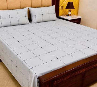 King Size Pure Cotton Bed Sheet 3Pc Set | Export Quality | 10 Designs | 90x95"