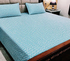 King Size Pure Cotton Bed Sheet - Design 8 with 2 Pillowcases