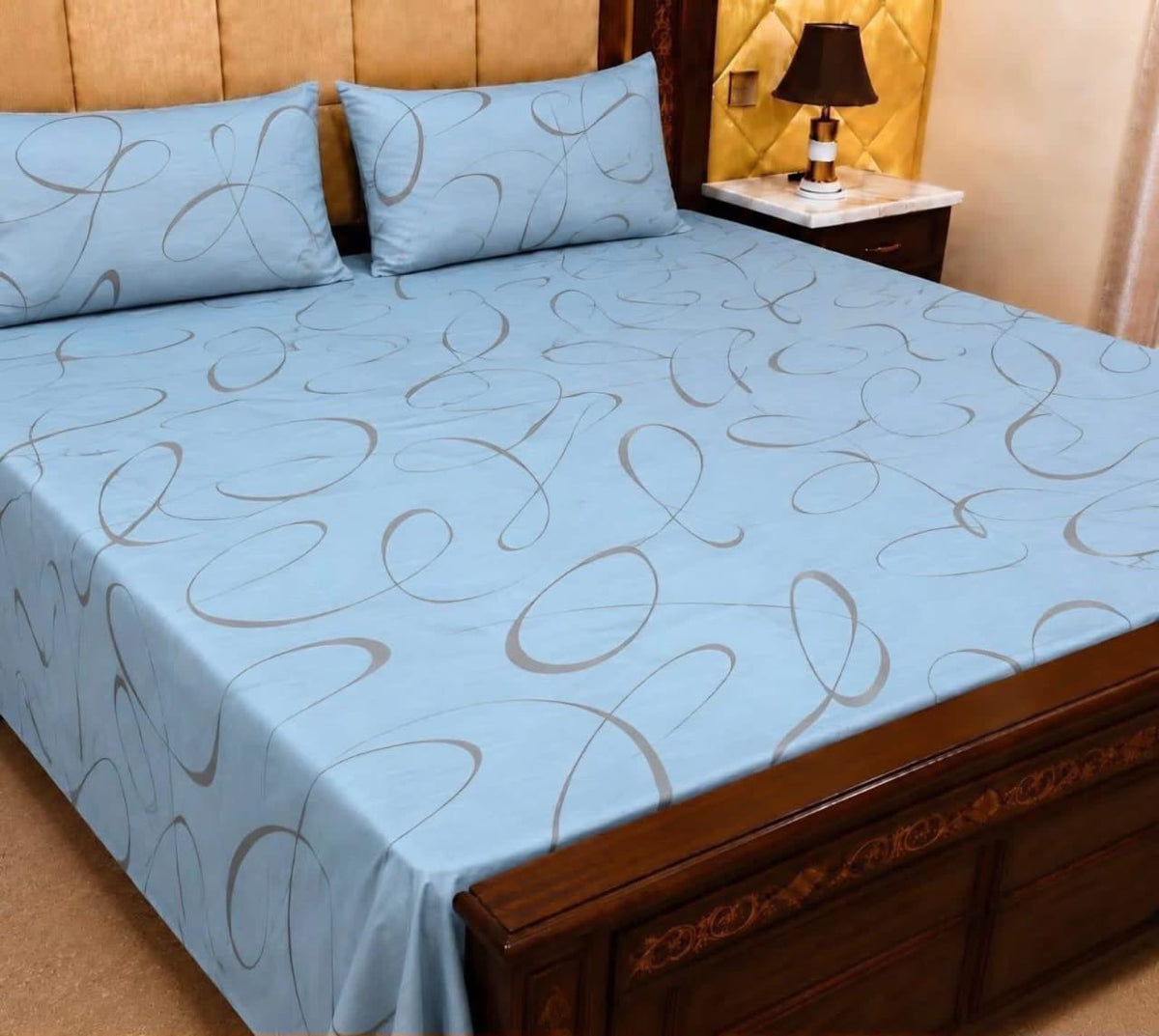 King Size Pure Cotton Bed Sheet 3Pc Set | Export Quality | 10 Designs | 90x95"