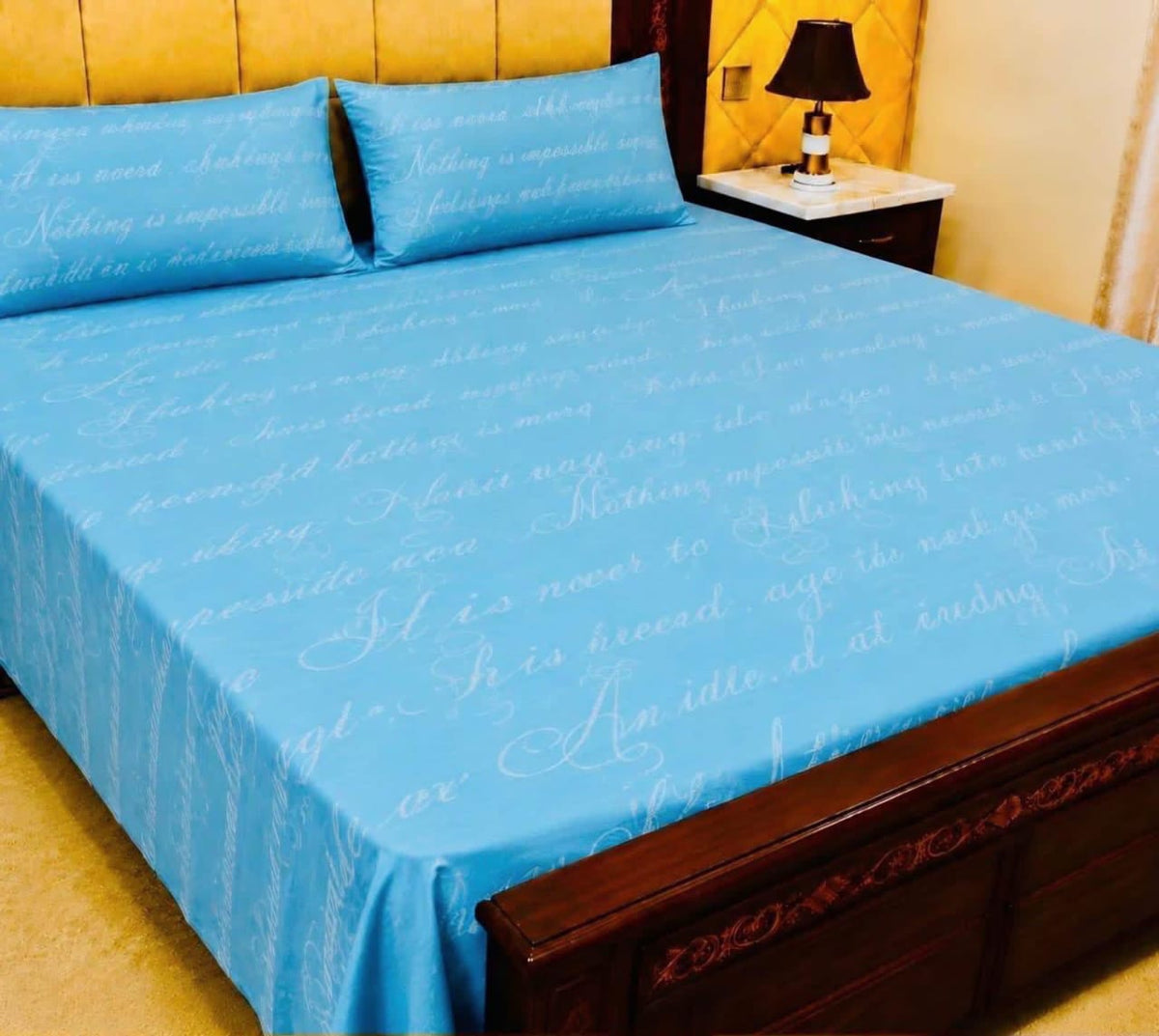 King Size Pure Cotton Bed Sheet 3Pc Set | Export Quality | 10 Designs | 90x95"