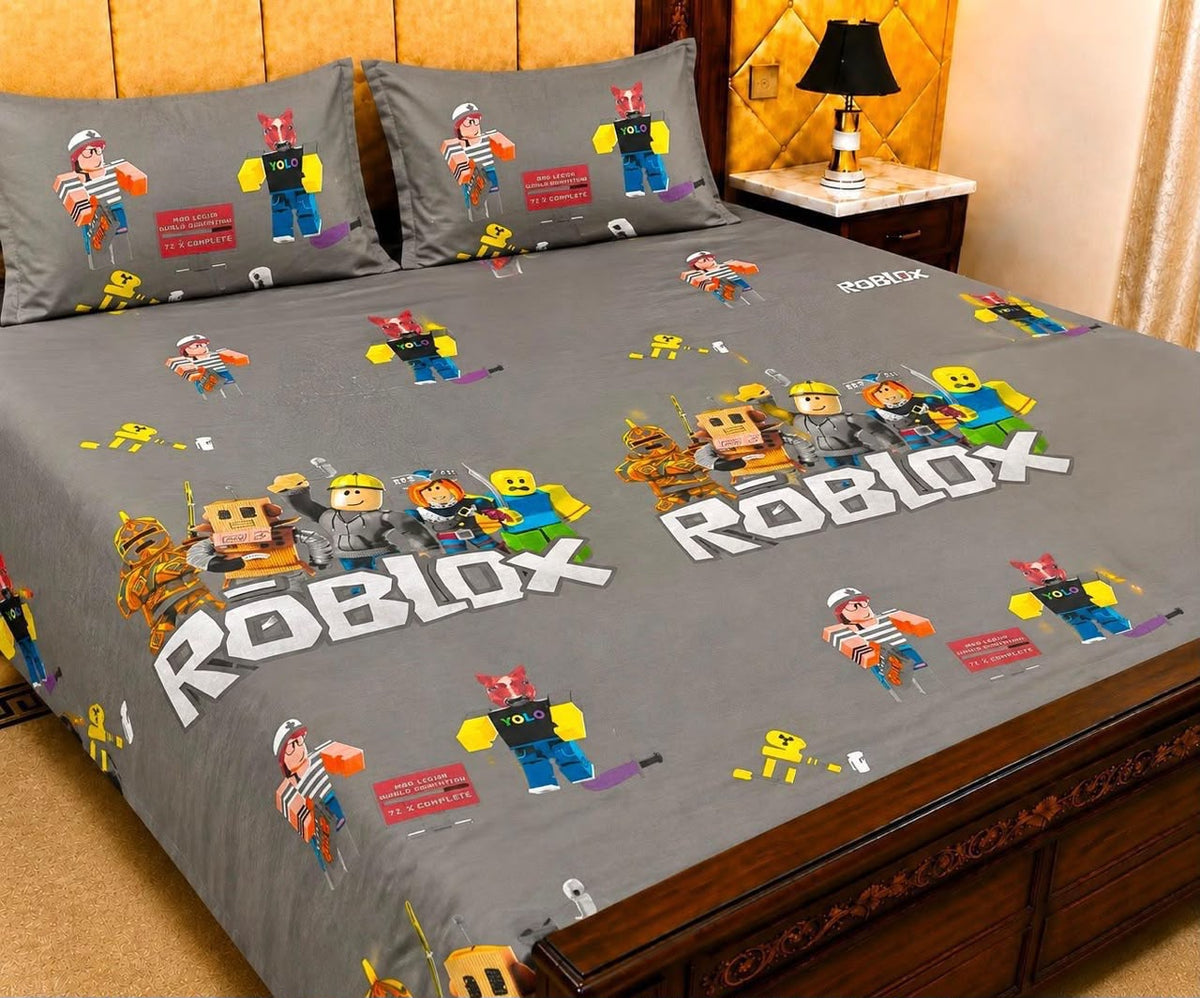 King Size Pure Cotton Bed Sheet 3Pc Set | Export Quality | 10 Designs | 90x95"