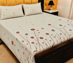 King Size Pure Cotton Bed Sheet 3Pc Set | Export Quality | 10 Designs | 90x95"