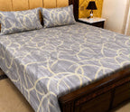King Size Pure Cotton Bed Sheet 3Pc Set | Export Quality | 10 Designs | 90x95"