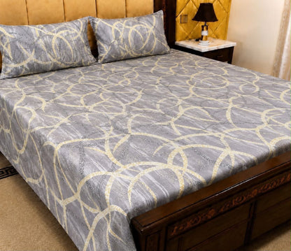 King Size Pure Cotton Bed Sheet 3Pc Set | Export Quality | 10 Designs | 90x95"