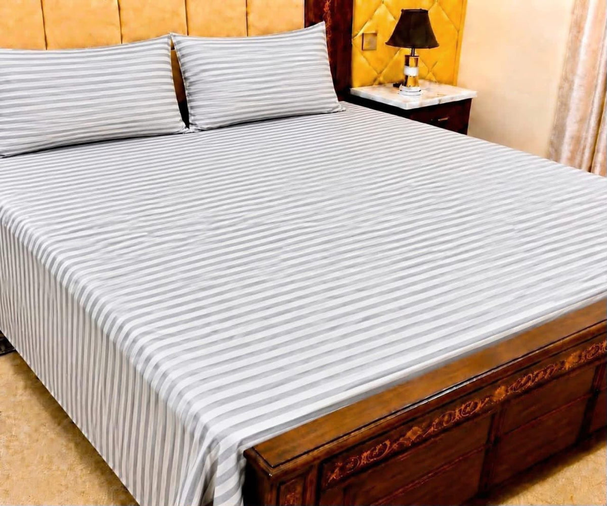 King Size Pure Cotton Bed Sheet 3Pc Set | Export Quality | 10 Designs | 90x95"