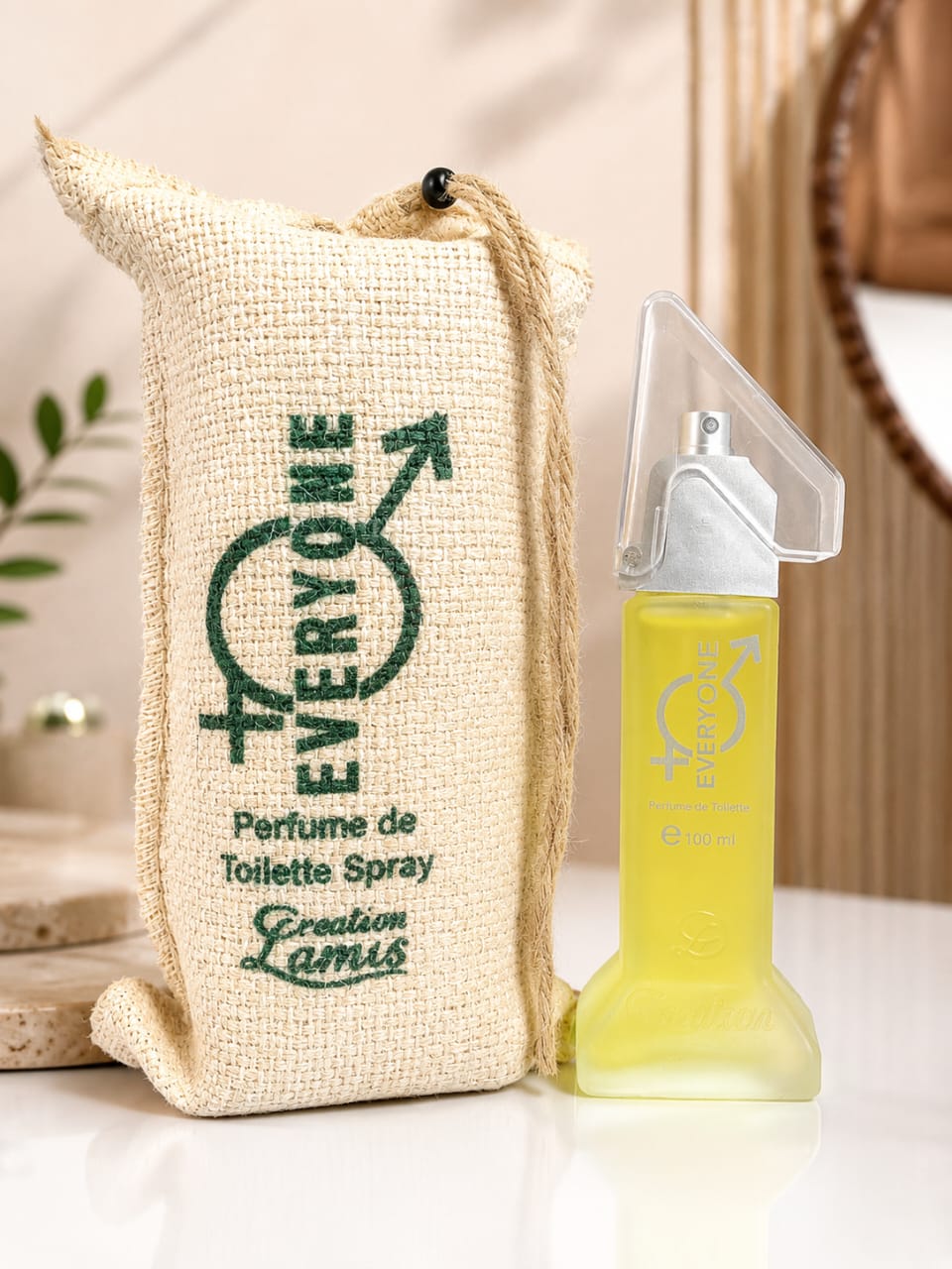 Creation Lamis Everyone Perfume De Toilette 100ml spray bottle with jute pouch