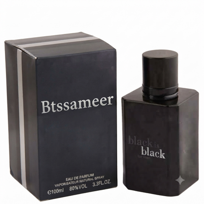 Man smelling Black is Black perfume