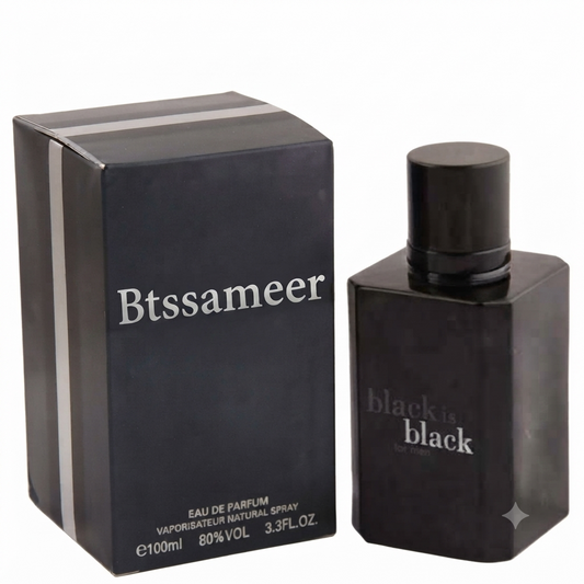 Man smelling Black is Black perfume