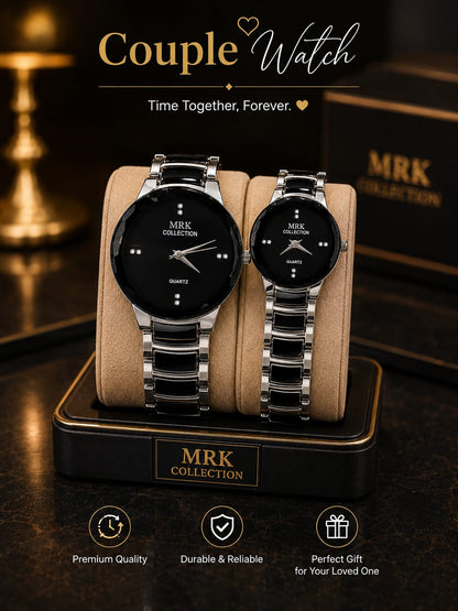 MRK Collection couple watch – silver & black variant pair