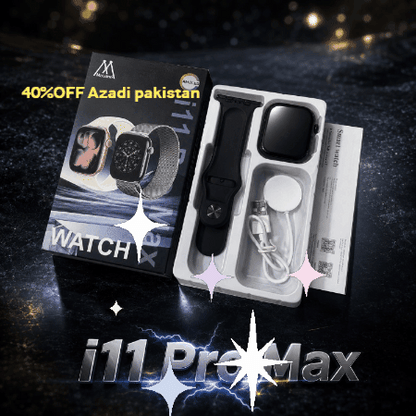i11 Pro Max Smart Watch – AMOLED Display, Bluetooth Calling & Wireless Charging