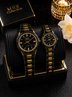 MRK Collection Couple Watch Set - Black Gold in box