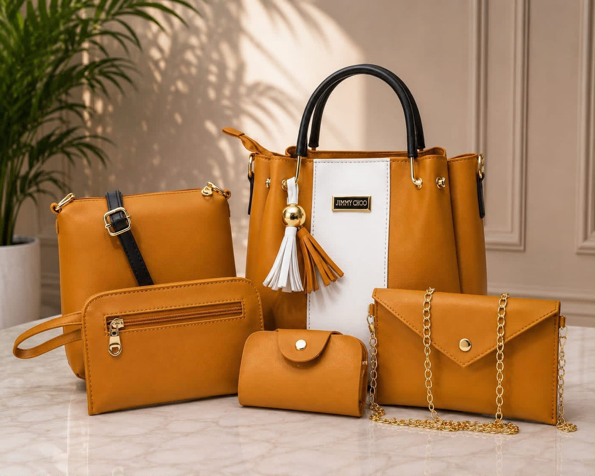 Jimmy Choo 5Pcs Shoulder Bag - Mustard