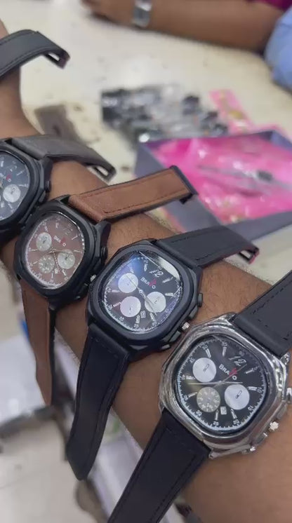 Bravo Timepieces Chronograph Quartz Watch – Leather Strap with Box