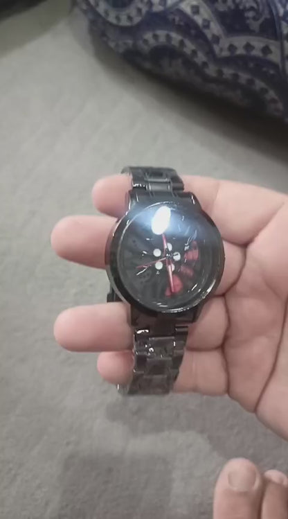 Men's Stylish Spinning Wheel Dial Watch | Quartz Movement | Fashion Wristwatch | Btssameroo