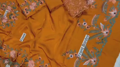 Kaftan Style Heavy Embroidered Shamoz Silk Long Shirt – Wedding Edition 2026