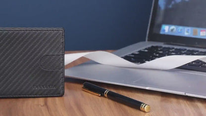 Carbon Fiber Slim Bifold Wallet for Men – Multi-Card Holder with RFID Protection