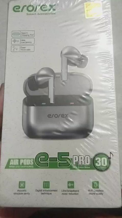 Erorex E-5 Pro ANC Wireless Earbuds – 30Hr Playtime | Hi-Fi Sound | Type-C Charging