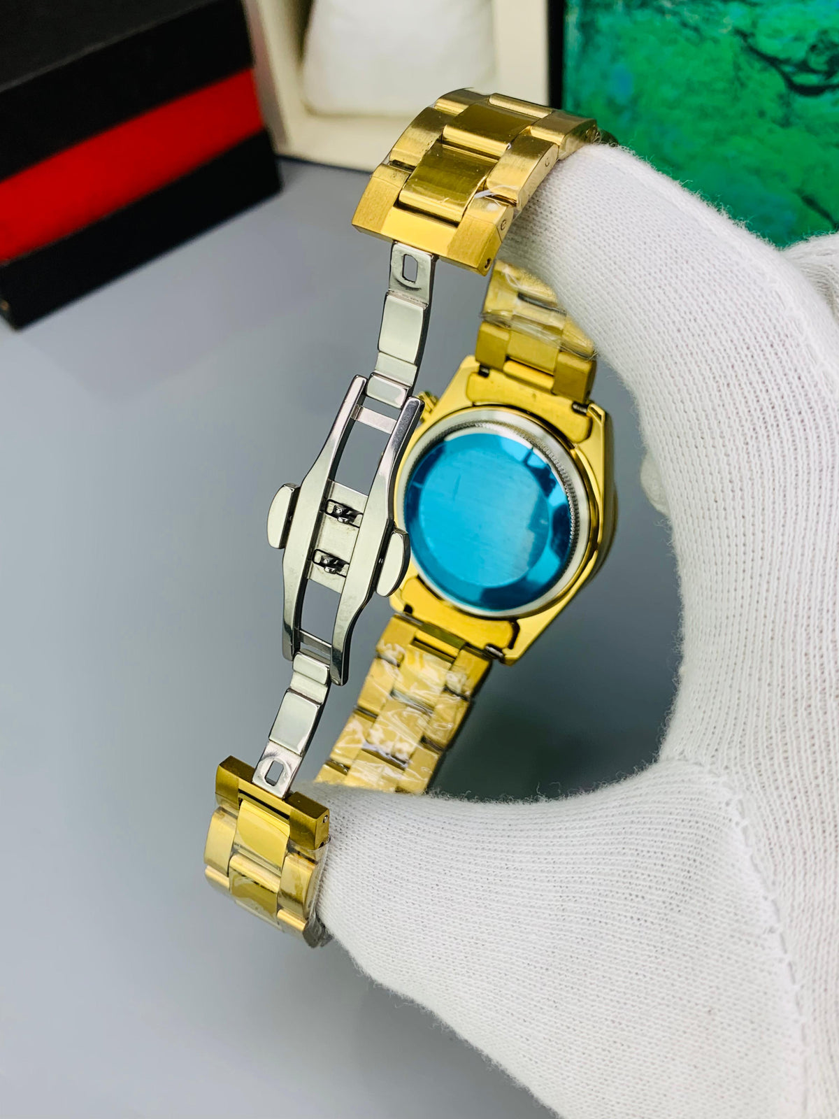 Rainbow Bezel Chronograph Watch - Front View