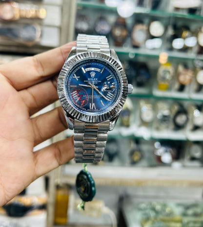 Day-Date Style Watch - White Diamond Dial