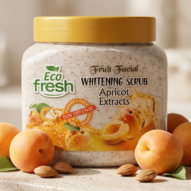 Eco Fresh Mint Extracts Fruit Facial Whitening Scrub jar