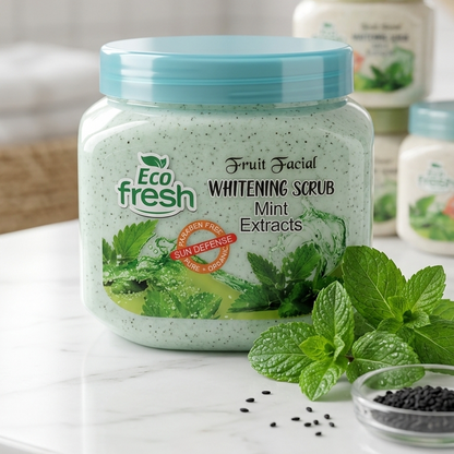 Eco Fresh Lemon Extracts Fruit Facial Whitening Scrub jar