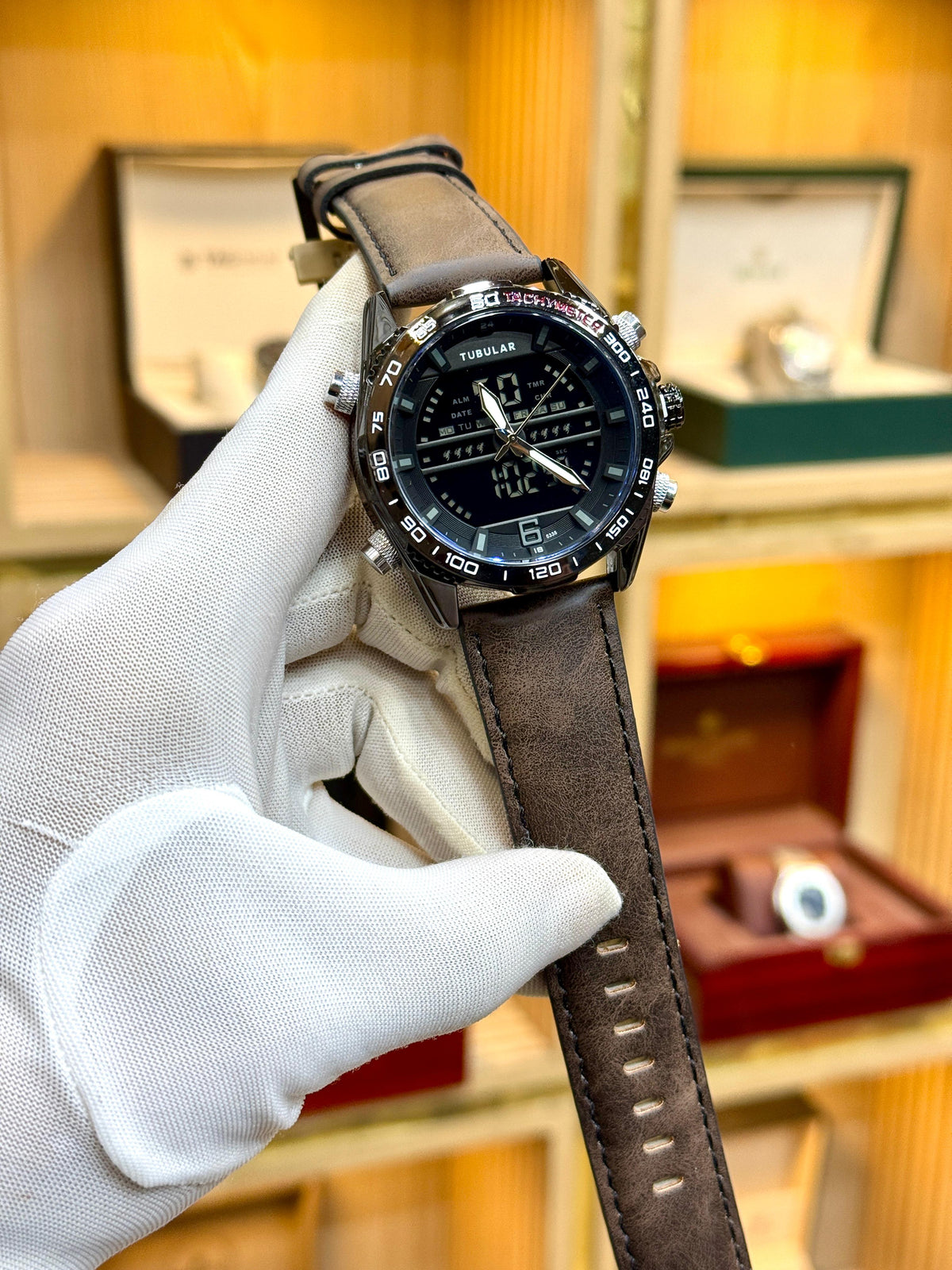 Dual Display Sports Watch - White Silver Dial
