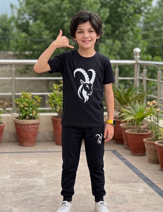 Kids Markhor Track Suit Black