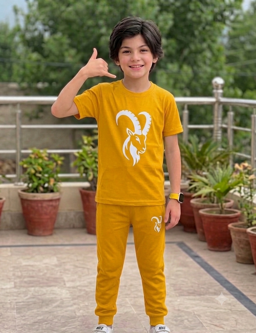 Kids Markhor Track Suit Yellow