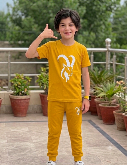 Kids Markhor Track Suit Yellow