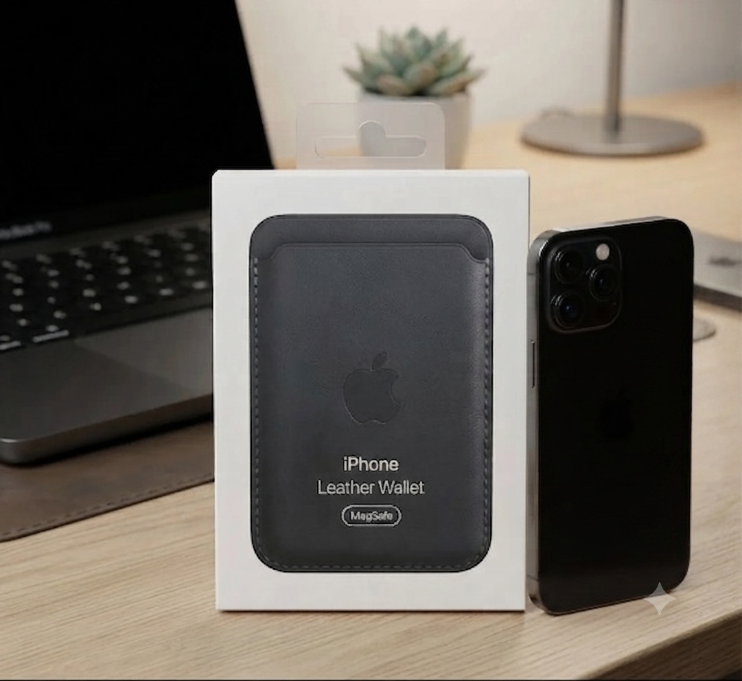 iPhone Leather Wallet with MagSafe – Black