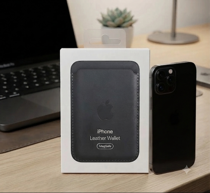iPhone Leather Wallet with MagSafe – Black